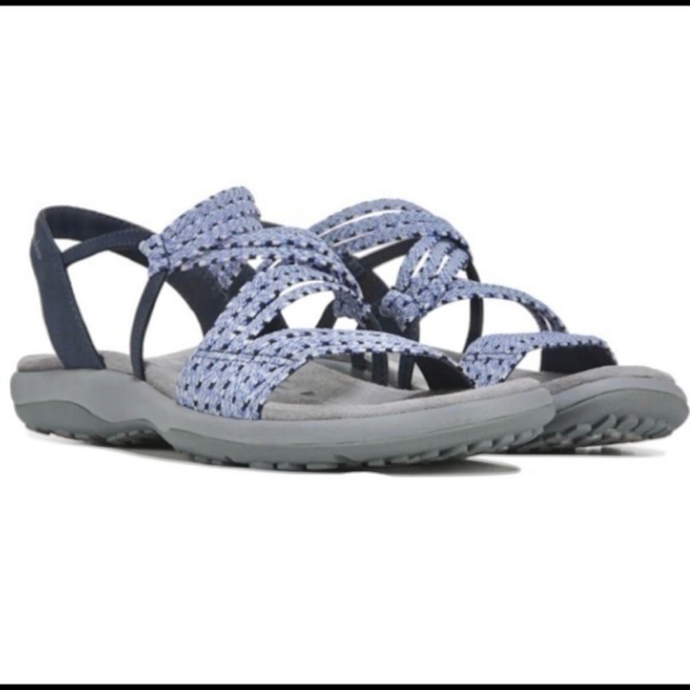 Skechers Raggae Slim Sandals Braided Blue Stretch Memory Foam Walking Comfort 11